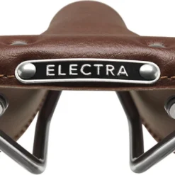 Bontrager Electra Classic Faux Leather Fietszadel -Exporteren Cycling Kleding Winkel electra classic faux leather fietszadel brown rear 1 2